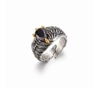 SDEWFFWSA Retro Flying Eagle Wing Adjustable Open Ring For Men Trendy Feather Personalized Universal Finger Band (Black,Adjustable opening)