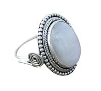 SDEWFFWSA Women's Bold Punk Style Moonstone Ring Oval Shape Fashion Daily Wear Finger Ring