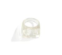 SDEWFFWSA Women's Colorful Acrylic Plain Band Ring, Geometric Square Wide Resin Finger Ring