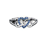 SDEWFFWSA Women's Cute Micro Paved Heart Ring, Fashion Versatile Ring for Autumn Winter, Stylish Daily Wear Jewelry (Blue,9)