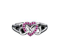 SDEWFFWSA Women's Cute Micro Paved Heart Ring, Fashion Versatile Ring for Autumn Winter, Stylish Daily Wear Jewelry (Red,9)