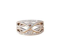 SDEWFFWSA Women's Infinity 8 Shape Ring, Hollow Three-Dimensional Contrast Color Design Fashion Index Finger Ring (two-color,5)