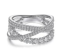 SDEWFFWSA Women's Simple Temperament Sparkling Diamond Inlaid Intertwined Lines Spiral Shape Ring Fashion Finger Ring (Platinum gold,9)