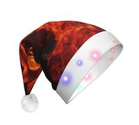SDFCUMDM Fire Dancer Print Led Christmas Hat For Adult Unisex Funny Christmas Hat Suitable
