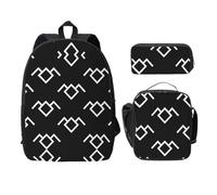 SDFCUMDM Twin Peaks Owl Print School Bag + Pencil Case + Lunch Bag Combination for Everyday Use