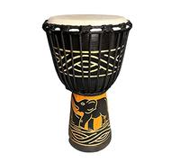 SDFEGHT Djembe Drum Musical Instrument African Drum ,Mahogany Goat Skin Drumhead ,Hand-Painted 8 Inch Percussion (Black elephant)