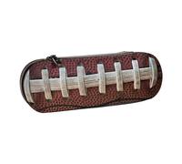 SDFHU American Football Laces Print Leather Pencil Case – Versatile Leather Pen Holder Pencil Pouch Travel Everyday Use