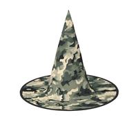 SDFHU Army Digital Camouflage Print Comfortable Unisex Halloween Witch Hat For Party Carnival Accessory Cap Cosplay, Black, 3 PCS
