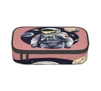 SDFHU Astronaut on The Moon 1 Print Multifunctional Pencil Case Stationery Storage Bag Supplies Cosmetic Items Adults