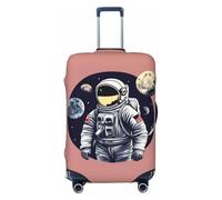 SDFHU Astronaut on The Moon 1 Print Suitcase Covers Personalized Luggage Protector Elastic Washable Travel Gear Cover, Black, M