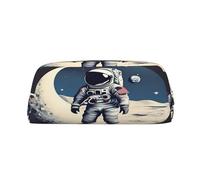 SDFHU Astronaut on The Moon Print Adults Pencil Bag Versatile Pencil Case Zipper Multifunctional Zipper Pencil Case