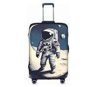 Sdfhu Astronaut on The Moon Print Unique Travel Luggage Cover Washable Anti Scratch Suitcase Protector for Vacation, White, S