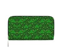 SDFHU background st patrick's day glitter Print Women Wallet Trendy Travel-Friendly 7.9X3.9in Casual Clutch Purse Gift for Ladies, Black, One Size, Art