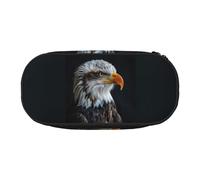 SDFHU Bald eagle Print Pencil Case Stationery Tool Office Supplies Unisex Accessory Suitable Any Occasion, Black, One Size, Cute