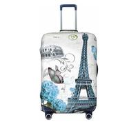SDFHU Beautiful Flower Print Suitcase Covers Personalized Luggage Protector Elastic Washable Travel Gear Cover, Black, S