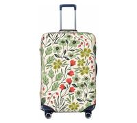SDFHU Beautiful Flowers Print Suitcase Covers Personalized Luggage Protector Elastic Washable Travel Gear Cover, Black, M