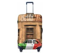 SDFHU beautiful Italy Print Suitcase Covers Personalized Luggage Protector Elastic Washable Travel Gear Cover, Black, XL