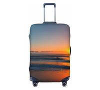 SDFHU Beautiful Sunrise Ocean Print Suitcase Covers Personalized Luggage Protector Elastic Washable Travel Gear Cover, Black, S