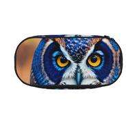 SDFHU Blue Owl 1 Print Pencil Case Stationery Tool Office Supplies Unisex Accessory Suitable Any Occasion, Black, One Size, Cute