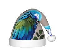 SDFHU Blue Parrot Hugging 1 Print Christmas Hat For 13.78in Santa Cap Xmas Holiday For Festive And Party Accessories