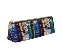 SDFHU british phone booth Print Lightweight Spacious Pencil Case Large Capacity Triangle Zippered for Writing Tools