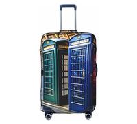 Sdfhu british phone booth Print Unique Travel Luggage Cover Washable Anti Scratch Suitcase Protector for Vacation, White, M