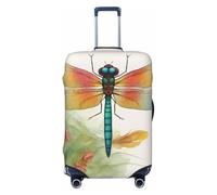 SDFHU Colorful Dragonfly 1 Print Suitcase Covers Personalized Luggage Protector Elastic Washable Travel Gear Cover, Black, X-Large, Black, X-Large