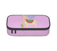 SDFHU Cute Cartoon Llama Cactus Print Multifunctional Pencil Case Stationery Storage Bag Supplies Cosmetic Items Adults