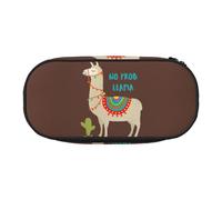 SDFHU Cute Cartoon Llama Cactus Print Pencil Case Stationery Tool Office Supplies Unisex Accessory Suitable Any Occasion, Black, One Size, Cute