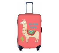 Sdfhu Cute Cartoon Llama Cactus Print Unique Travel Luggage Cover Washable Anti Scratch Suitcase Protector for Vacation, White, L