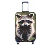 Sdfhu cute raccoon Print Unique Travel Luggage Cover Washable Anti Scratch Suitcase Protector for Vacation, White, M