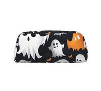 SDFHU Cute White Ghost Halloween Pattern Print Adults Pencil Bag Versatile Pencil Case Zipper Multifunctional Zipper Pencil Case