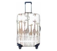 SDFHU Cute Wild Cartoon Giraffes Print Suitcase Covers Personalized Luggage Protector Elastic Washable Travel Gear Cover, Black, L