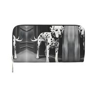 SDFHU Dalmatian 1 Print Women Wallet Trendy Travel-Friendly 7.9X3.9in Casual Clutch Purse Gift for Ladies, Black, One Size, Art
