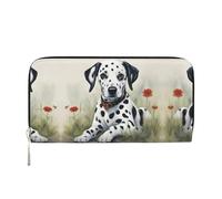 SDFHU Dalmatian Print Women Wallet Trendy Travel-Friendly 7.9X3.9in Casual Clutch Purse Gift for Ladies, Black, One Size, Art