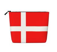 SDFHU Denmark Danish Flag Print Toiletry Pouch for Women Single-layer Makeup Bag Travel Essentials Cosmetic Zippered, Black, One Size