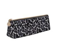 SDFHU Dog Puppy Paw Print Lightweight Spacious Pencil Case Large Capacity Triangle Zippered for Writing Tools
