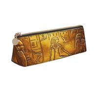 SDFHU Egypt Hieroglyphics Print Lightweight Spacious Pencil Case Large Capacity Triangle Zippered for Writing Tools
