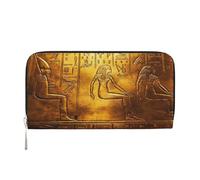 SDFHU Egypt Hieroglyphics Print Women Wallet Trendy Travel-Friendly 7.9X3.9in Casual Clutch Purse Gift for Ladies, Black, One Size, Art