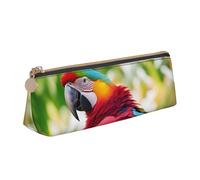 SDFHU Fantastic Parrot Feather 1 Print Lightweight Spacious Pencil Case Large Capacity Triangle Zippered for Writing Tools