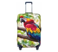 SDFHU Fantastic Parrot Feather 1 Print Suitcase Covers Personalized Luggage Protector Elastic Washable Travel Gear Cover, Black, S