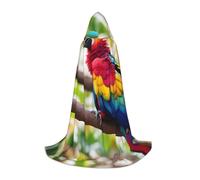 SDFHU Fantastic Parrot Feather 1 Print Wizard Robe For Halloween Cosplay Christmas Carnival Hooded Unisex Cloak Stylish