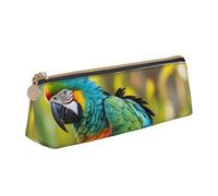 SDFHU Fantastic Parrot Feather Print Lightweight Spacious Pencil Case Large Capacity Triangle Zippered for Writing Tools