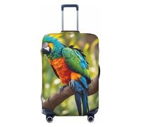 SDFHU Fantastic Parrot Feather Print Suitcase Covers Personalized Luggage Protector Elastic Washable Travel Gear Cover, Black, S