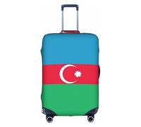 Sdfhu Flag of Azerbaijan Print Unique Travel Luggage Cover Washable Anti Scratch Suitcase Protector for Vacation, White, S