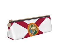 SDFHU Flag of Florida Print Lightweight Spacious Pencil Case Large Capacity Triangle Zippered for Writing Tools