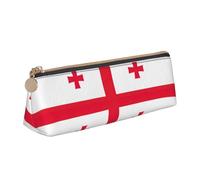 SDFHU Flag of Georgia Print Lightweight Spacious Pencil Case Large Capacity Triangle Zippered for Writing Tools