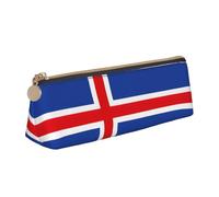 SDFHU Flag of Iceland Print Lightweight Spacious Pencil Case Large Capacity Triangle Zippered for Writing Tools