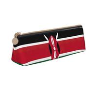 SDFHU Flag of Kenya Print Lightweight Spacious Pencil Case Large Capacity Triangle Zippered for Writing Tools