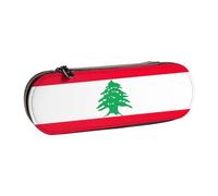 SDFHU Flag of Lebanon Print Leather Pencil Case â€“ Versatile Leather Pen Holder Pencil Pouch Travel Everyday Use